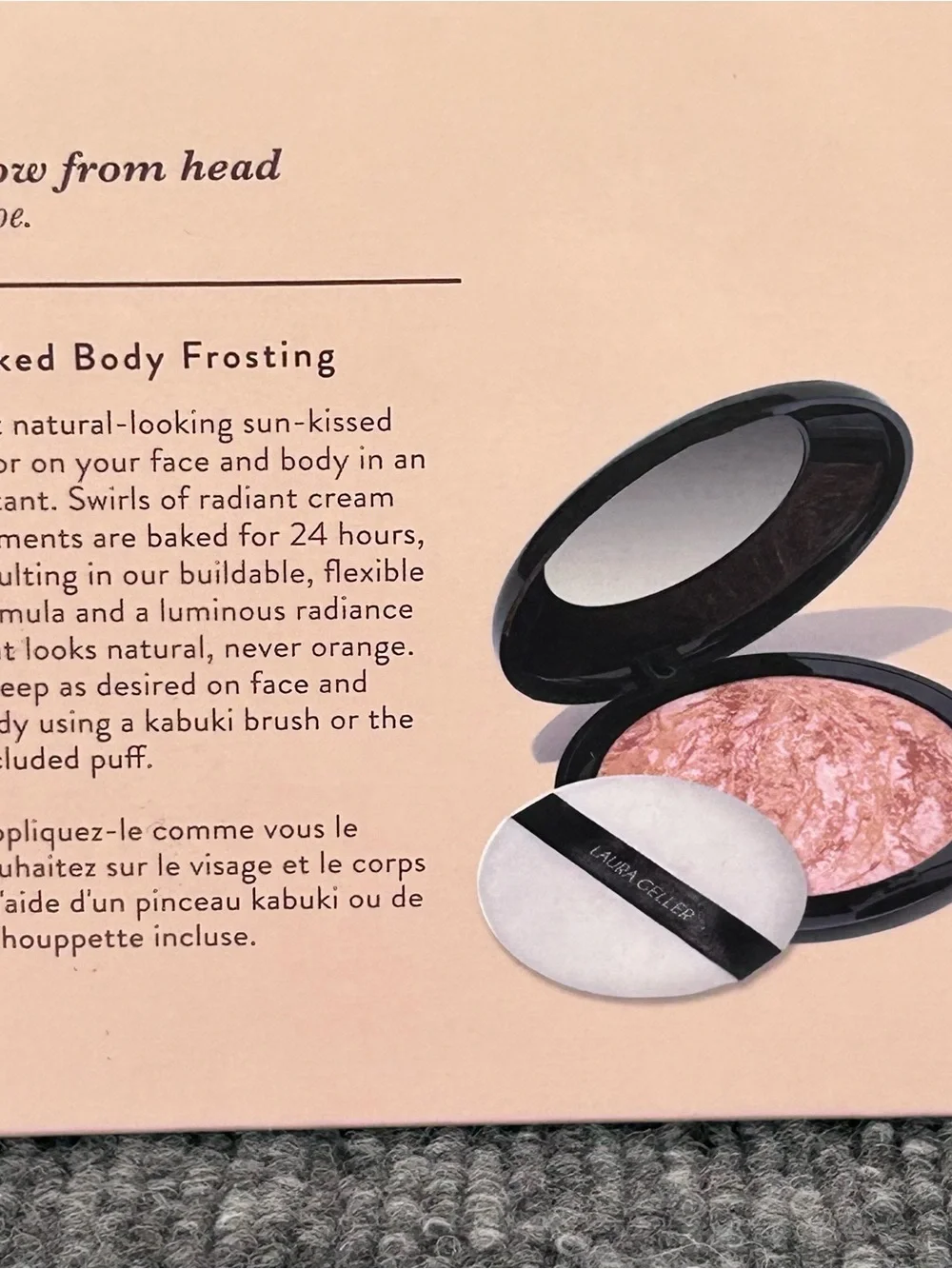 Laura Geller Baked Body Frosting Face & Body Glow w Puff in Tahitian Ginger NIDB